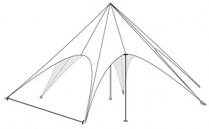 Feesttent StarShade 400 (wireframe)