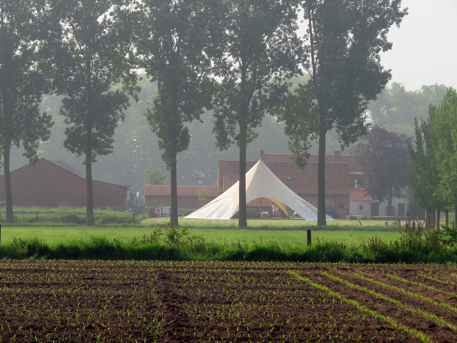 Feesttent StarShade 800,zicht vanop een afstand